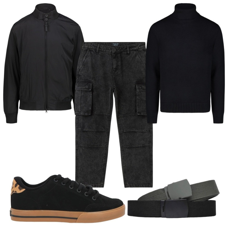 Outfit uomo - Total look #2041280. Stile Casual per Tutti i giorni. Abbinamento con sneakers, jeans, cinture, maglieria, giacche.