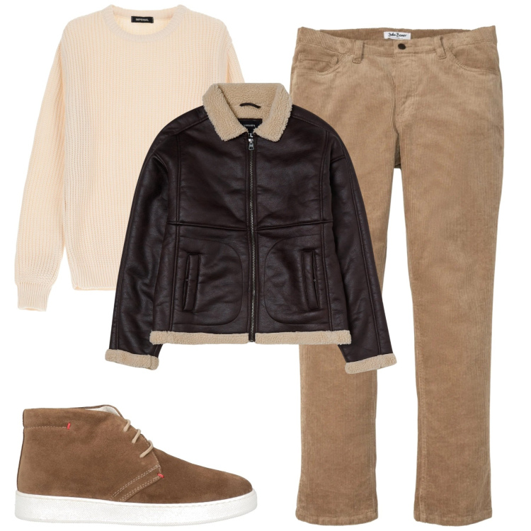 Outfit uomo - Total look #2041489. Stile Casual per Tutti i giorni. Abbinamento con pantaloni, stivali e stivaletti, giacche, maglieria.