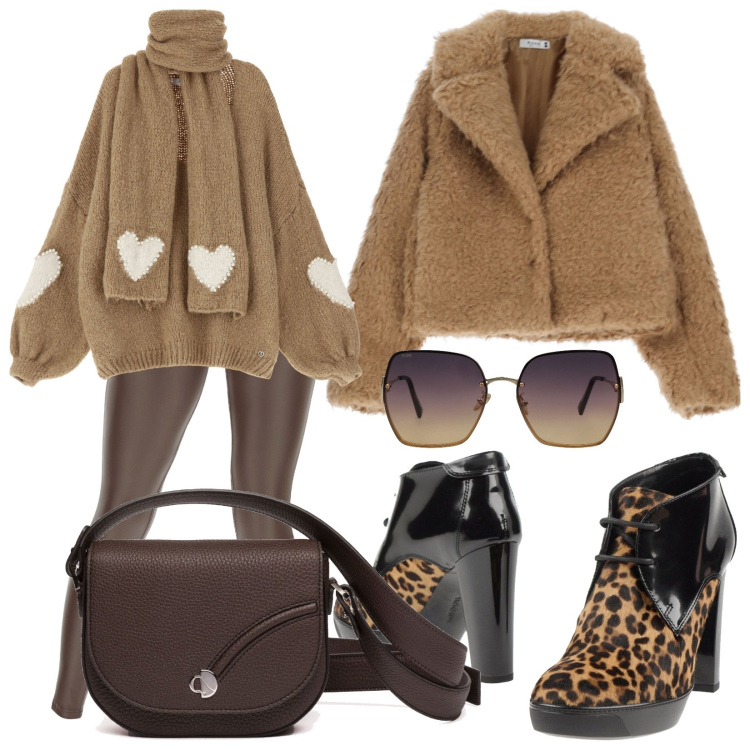 Outfit donna - Total look #2041566. Stile Casual per Tutti i giorni. Abbinamento con stivaletti, occhiali da sole, maglieria, blazer, pantaloni skinny, borse a tracolla.