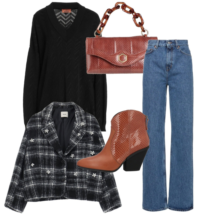 Outfit donna - Accessori colonial. Stile Bon Ton per Tutti i giorni. Abbinamento con stivaletti texani, borse a mano, pullovers, blazer, jeans.