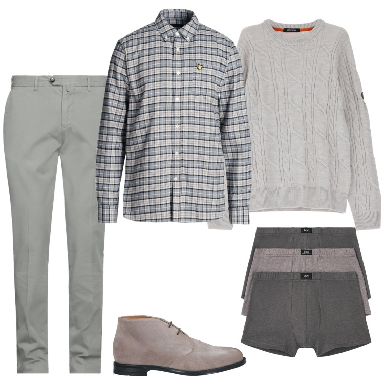 Outfit uomo - La camicia a quadri. Stile Casual per Tutti i giorni. Abbinamento con boxer, camicie, stivali e stivaletti, pantaloni, maglieria.