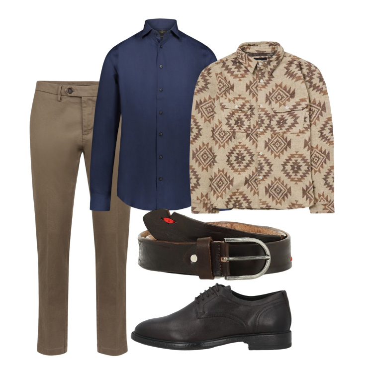 Outfit uomo - Spezzato blu. Stile Casual per Tutti i giorni. Abbinamento con scarpe stringate, cappotti, cinture, camicie, pantaloni chino.