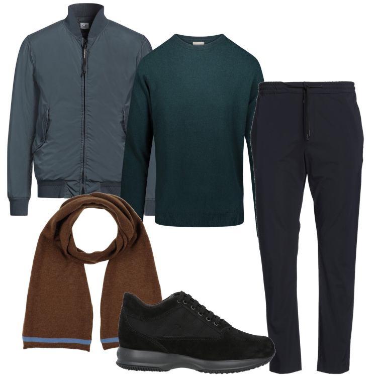 Outfit uomo - Con il giubbotto. Stile Business/Elegante per Serata speciale. Abbinamento con sciarpe, pantaloni, piumini, sneakers, maglieria.