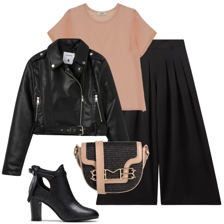 Outfit donna - True love. Stile Minimal per Ufficio. Abbinamento con stivaletti, borse a tracolla, pantaloni a palazzo, giacche, bluse.