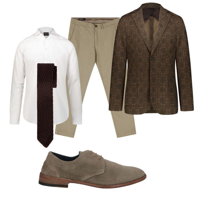 Outfit uomo - Total look #2042413. Stile Business/Elegante per Ufficio. Abbinamento con scarpe stringate, pantaloni chino, giacche, camicie, cravatte.