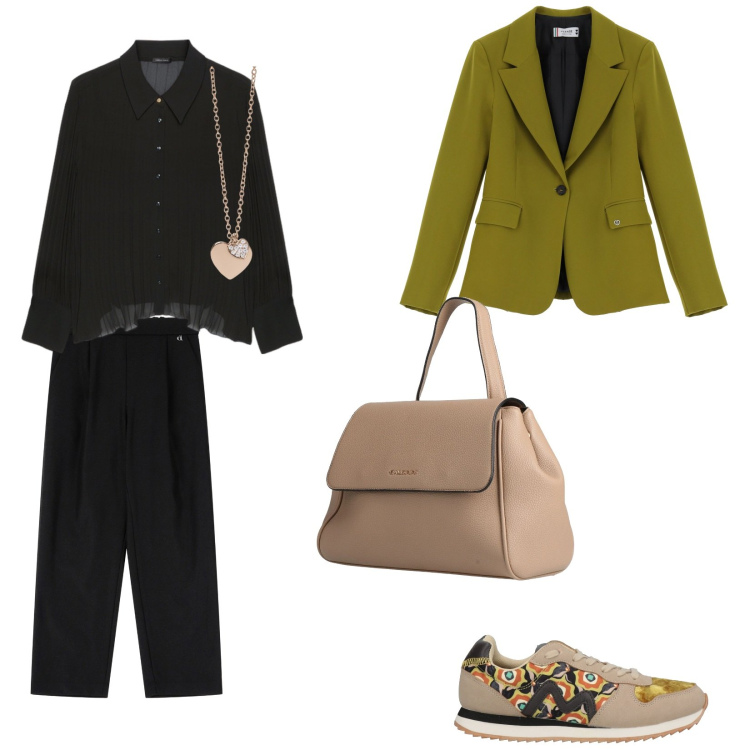 Outfit donna - Commissioni. per Tutti i giorni. Abbinamento con sneakers, zaini, ciondoli, blazer, pantaloni, camicie.