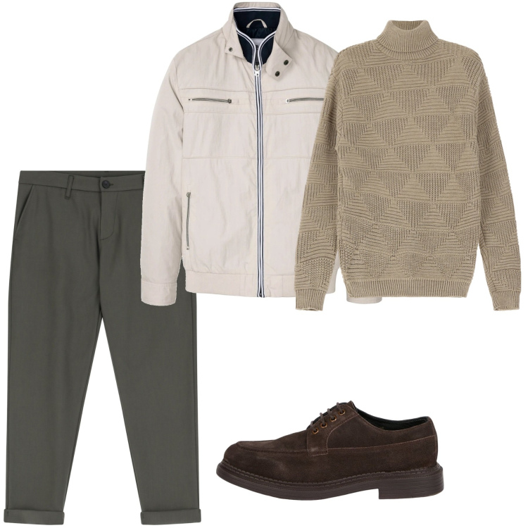 Outfit uomo - Le stringate marroni scamosciate. Stile Casual per Tutti i giorni. Abbinamento con giacche, pantaloni, maglieria, scarpe stringate.
