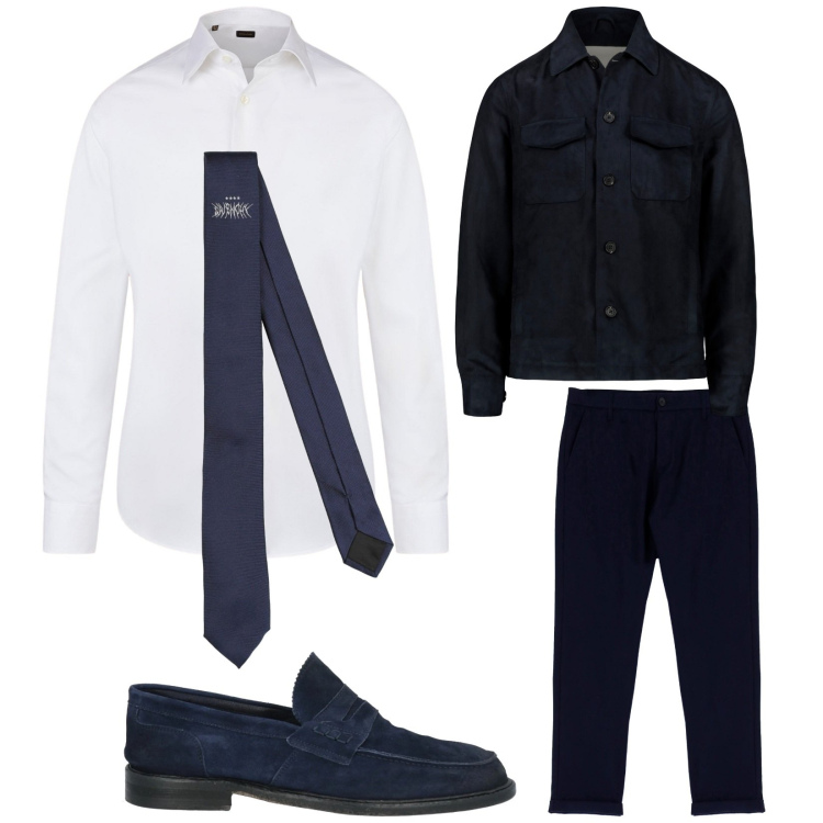 Outfit uomo - Agente presente. Stile Business/Elegante per Ufficio. Abbinamento con scarpe stringate, cravatte, pantaloni, camicie, giacche.