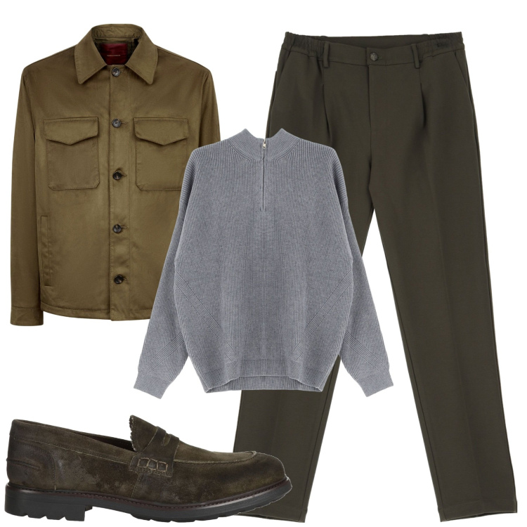 Outfit uomo - City. Stile Urban per Tutti i giorni. Abbinamento con scarpe stringate, pantaloni, maglieria, giacche.