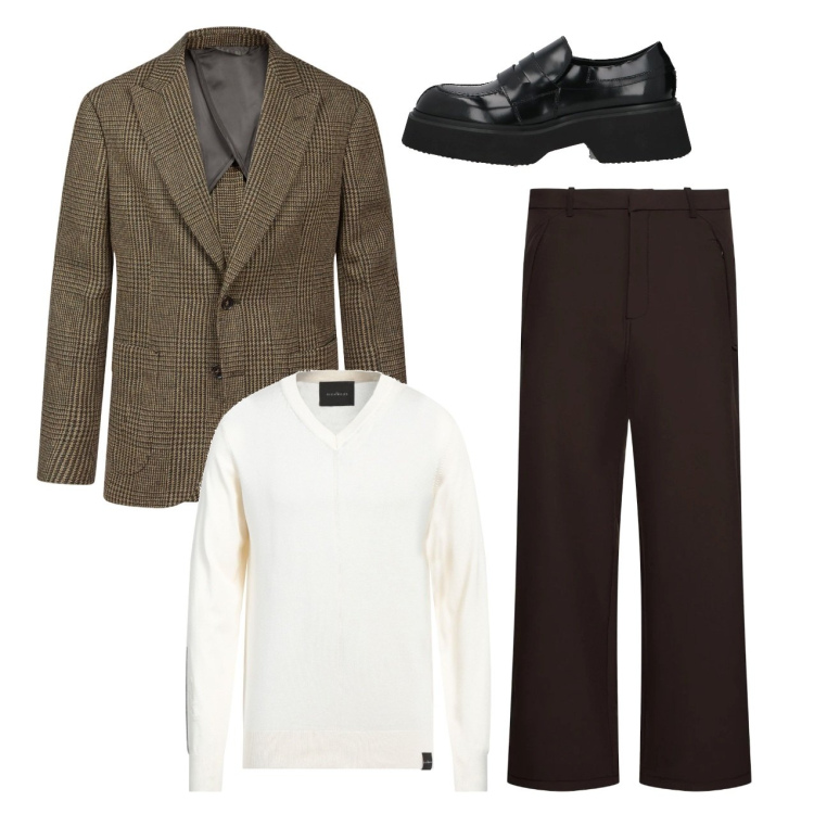 Outfit uomo - La giacca a quadretti. Stile Trendy per Tutti i giorni. Abbinamento con pullovers, scarpe stringate, giacche, pantaloni.