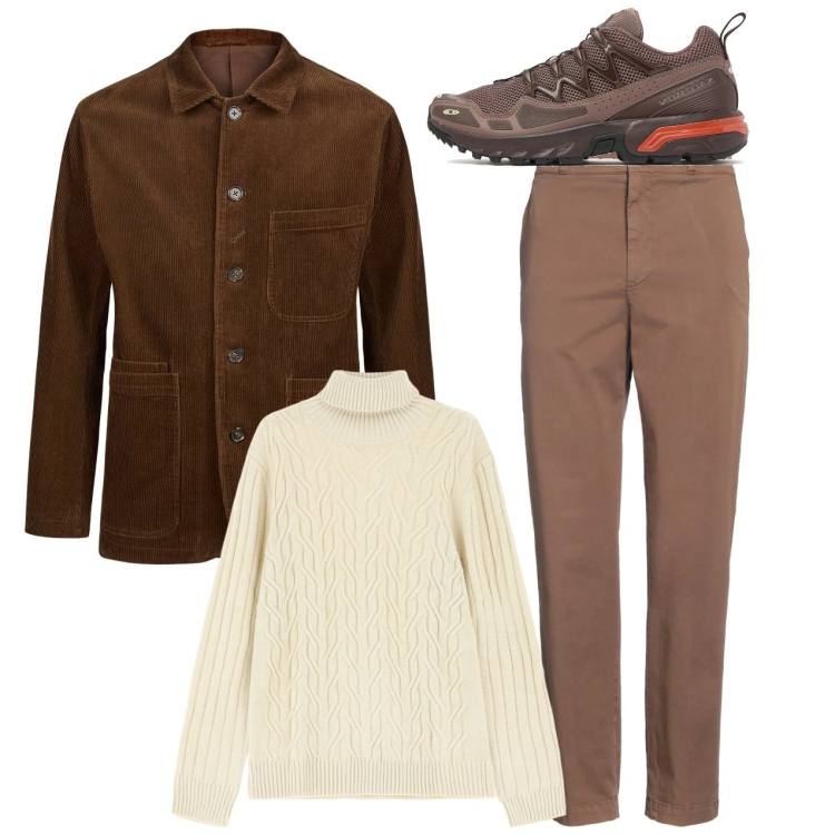 Outfit uomo - La giacca inglese. Stile Trendy per Tutti i giorni. Abbinamento con pantaloni chino, maglieria, giacche, sneakers.