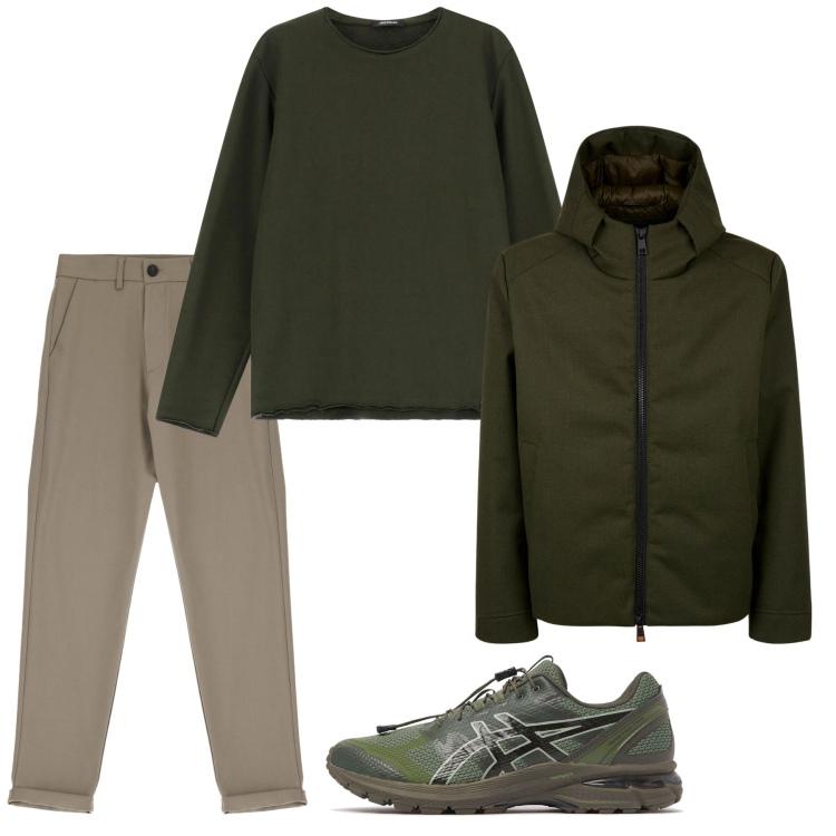 Outfit uomo - Total look. Stile Casual per Tutti i giorni. Abbinamento con pantaloni, felpe, giacche, sneakers.