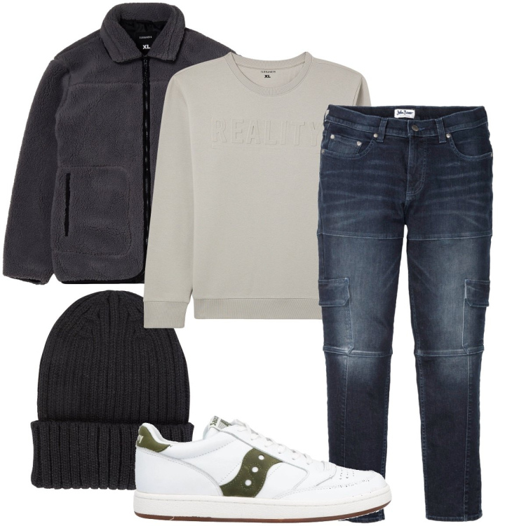 Outfit uomo - I jeans cargo. Stile Urban per Tutti i giorni. Abbinamento con jeans slim fit, sneakers, giacche, felpe, berretti.