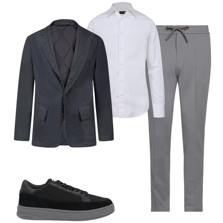 Outfit uomo - City. Stile Urban per Tutti i giorni. Abbinamento con pantaloni skinny, sneakers, giacche, camicie.