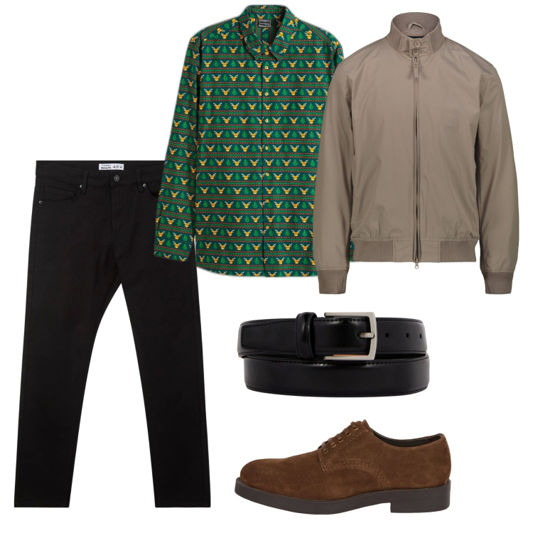 Outfit uomo - La camicia trendy. Stile Trendy per Serata speciale. Abbinamento con camicie, pantaloni skinny, scarpe stringate, cinture, giacche.