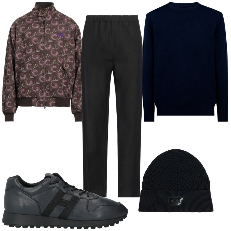 Outfit uomo - Total look #2044915. Stile Trendy per Tutti i giorni. Abbinamento con giacche, pantaloni, sneakers, maglieria, berretti.