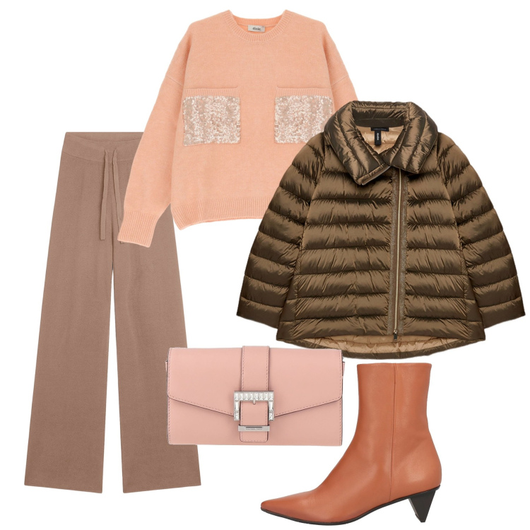 Outfit donna - Paillettes. Stile Bon Ton per Serata fuori. Abbinamento con borse a mano, stivaletti, pantaloni, pullovers, piumini.