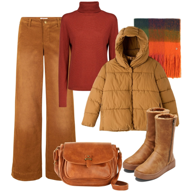 Outfit donna - Velluto, cachemire, lana - @marystyle. Stile Casual per Tutti i giorni. Abbinamento con pantaloni, stivali, borse a tracolla, piumini, stole, maglieria.