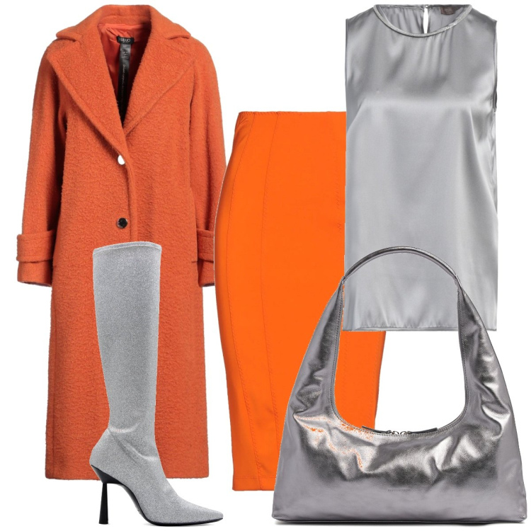 Outfit donna - Total look #2045135. per Serata fuori. Abbinamento con cappotti, top, gonne longuette, stivali, borse a spalla.