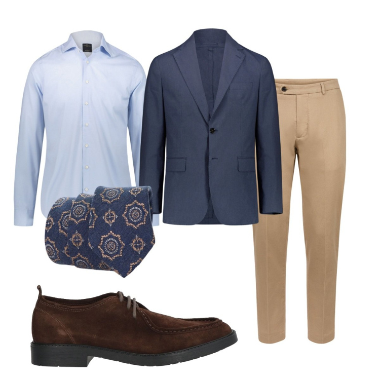 Outfit uomo - Total look #2045225. Stile Business/Elegante per Ufficio. Abbinamento con scarpe stringate, cravatte, camicie, pantaloni, giacche.