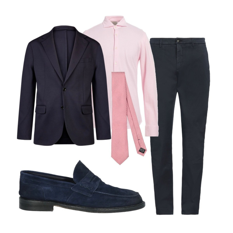 Outfit uomo - Total look #2045229. Stile Business/Elegante per Ufficio. Abbinamento con camicie, scarpe stringate, pantaloni chino, cravatte, giacche.