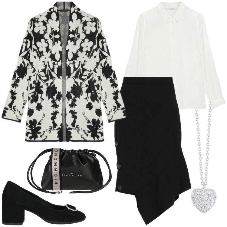 Outfit donna - Total look per una cerimonia. Stile Bon Ton per Cerimonia. Abbinamento con gonne longuette, décolleté, borse a tracolla, collane, camicie, cardigans.