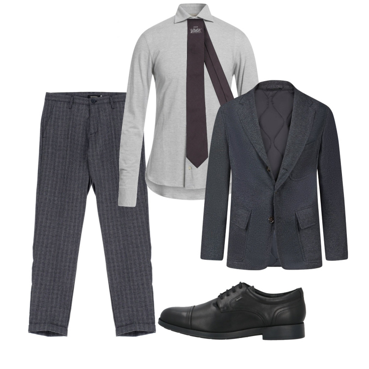 Outfit uomo - Cena dopo il lavoro. Stile Business/Elegante per Tutti i giorni. Abbinamento con camicie, scarpe stringate, cravatte, pantaloni, giacche.