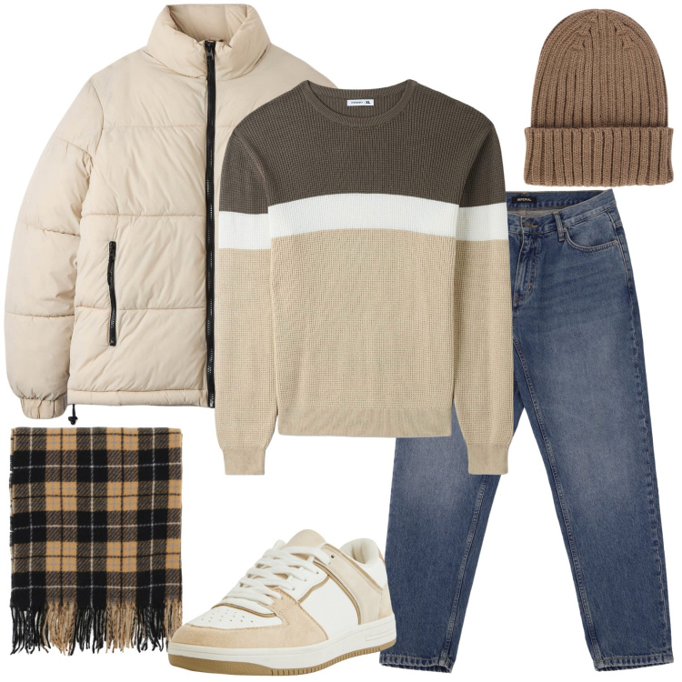 Outfit uomo - Tempo libero con stile!. Stile Casual per Tutti i giorni. Abbinamento con sneakers, maglieria, piumini, jeans, sciarpe, berretti.