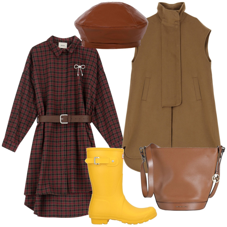 Outfit donna - Old english. Stile Casual chic per Tutti i giorni. Abbinamento con stivali, borse a spalla, cappotti, vestiti, cappelli e berretti.