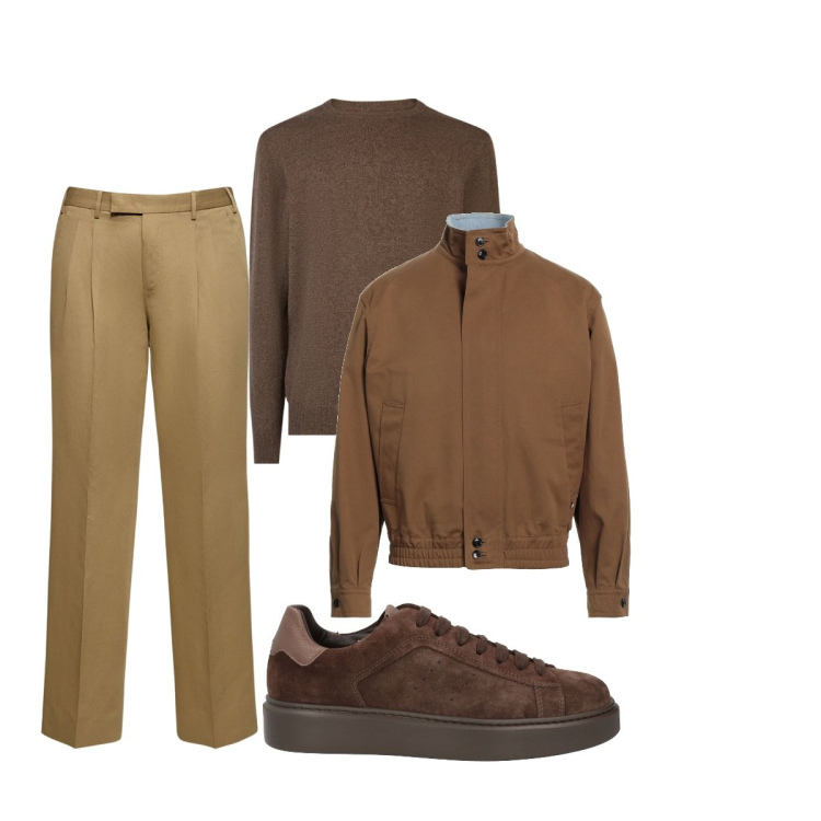 Outfit uomo - Total look #2045736. Stile Casual per Tutti i giorni. Abbinamento con sneakers, giacche, maglieria, pantaloni.