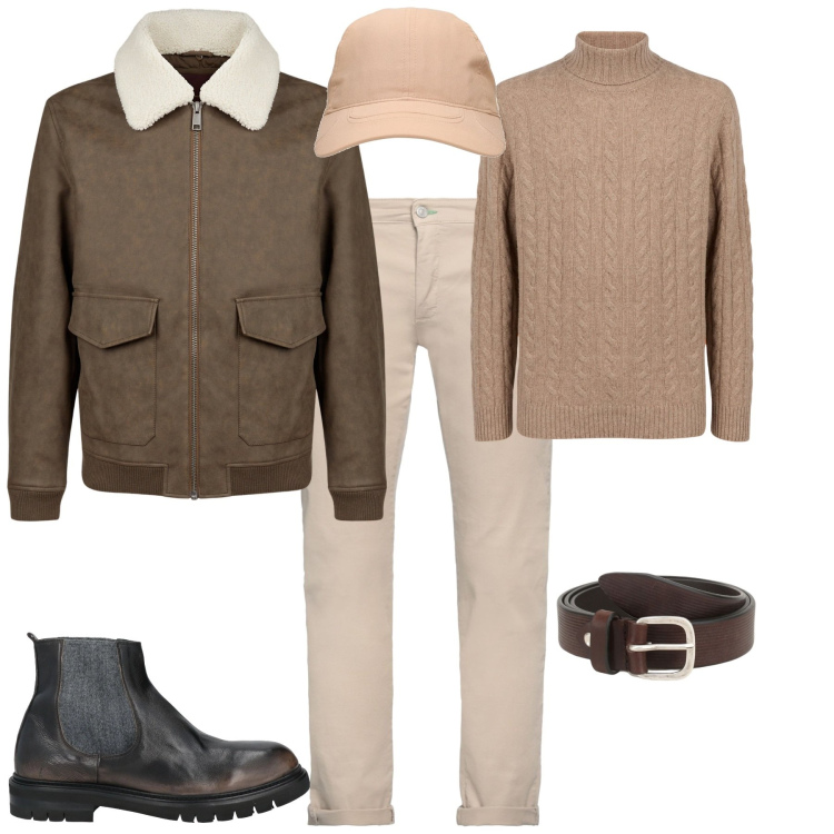 Outfit uomo - Total look #2045742. Stile Trendy per Tutti i giorni. Abbinamento con pantaloni, stivali e stivaletti, cinture, giacche, maglieria, cappelli.