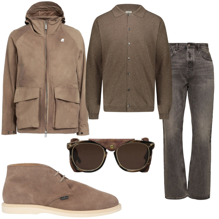 Outfit uomo - Un piacere uscire. Stile Trendy per Tutti i giorni. Abbinamento con stivali e stivaletti, occhiali da sole, giacche, polo, jeans.