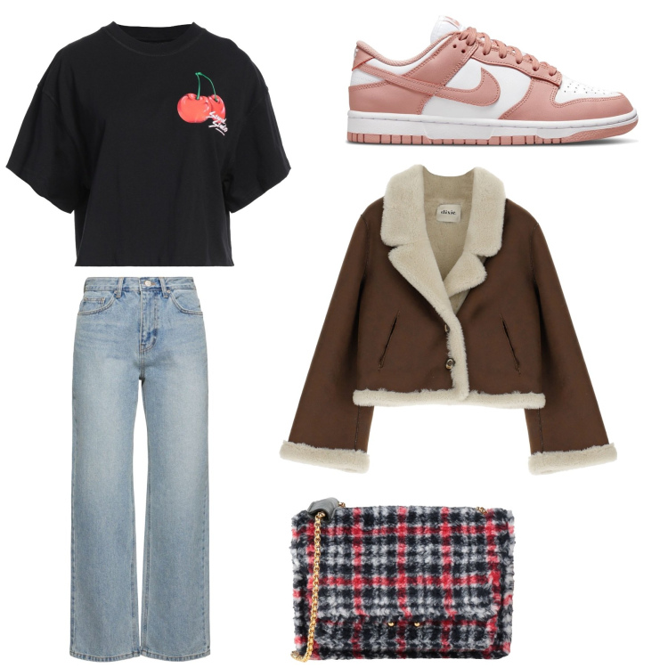 Outfit donna - Total look #2046086. Stile Casual per Tutti i giorni. Abbinamento con borse a tracolla, t-shirt, blazer, sneakers, jeans.