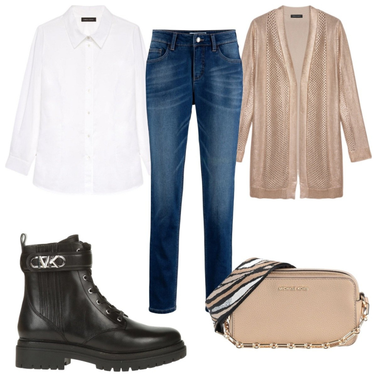 Outfit donna - Revival Anni \'90 : il cardigan. Stile Trendy per Tutti i giorni. Abbinamento con jeans boyfriend, anfibi, borse a tracolla, camicie, cardigans.