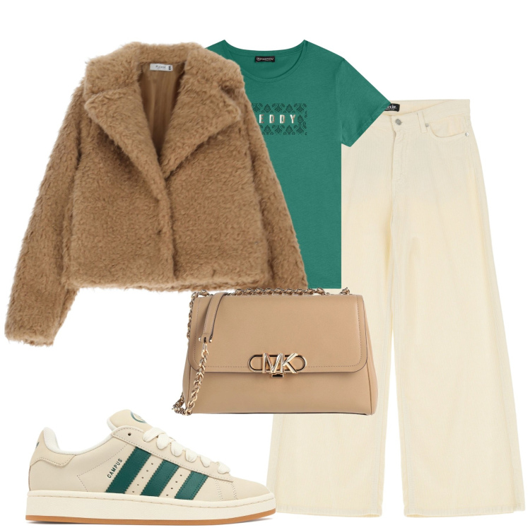 Outfit donna - City. Stile Casual per Tutti i giorni. Abbinamento con borse a tracolla, jeans, blazer, t-shirt, sneakers.