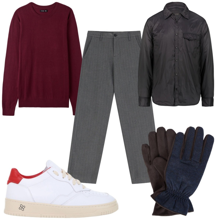Outfit uomo - Total look #2046268. Stile Trendy per Tutti i giorni. Abbinamento con maglieria, pantaloni, sneakers, giacche, guanti.