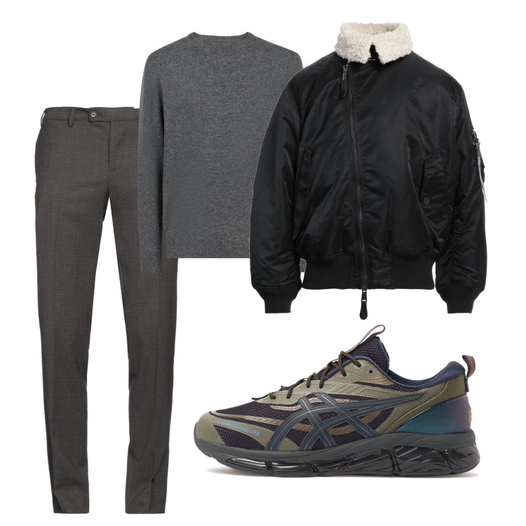 Outfit uomo - Total look. Stile Urban per Tutti i giorni. Abbinamento con pantaloni, giacche, maglieria, sneakers.