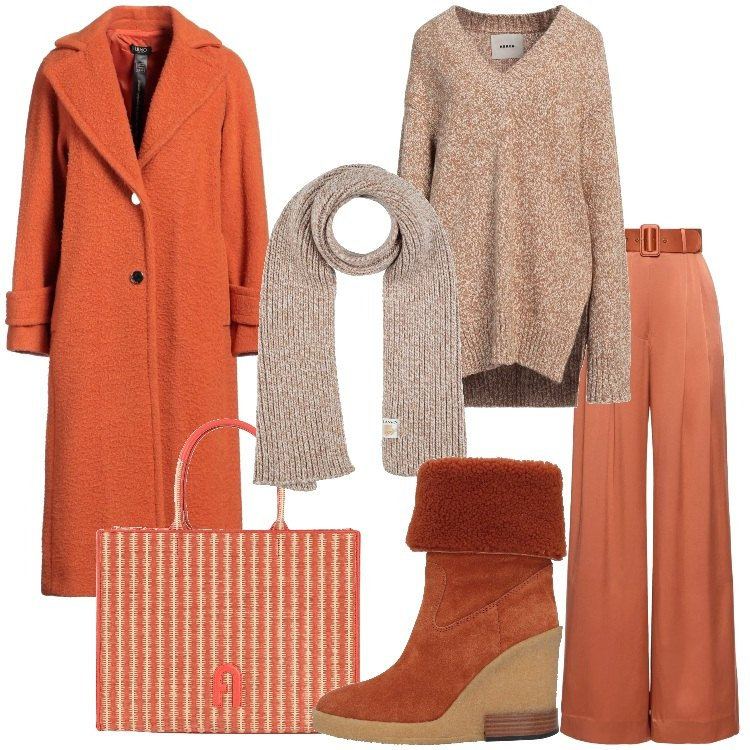 Outfit donna - Freddo non ti temo - @marystyle. Stile Trendy per Ufficio. Abbinamento con stivaletti, cappotti, borse a mano, sciarpe, pullovers, pantaloni.