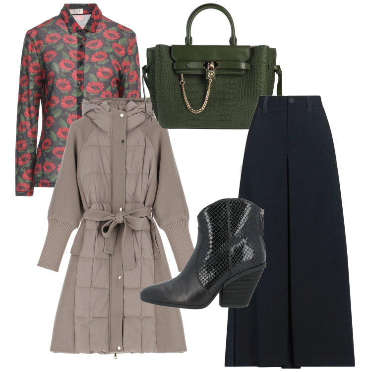 Outfit donna - Poppies. Stile Bon Ton per Tutti i giorni. Abbinamento con stivaletti texani, camicie, borse a mano, pantaloni, giacche.