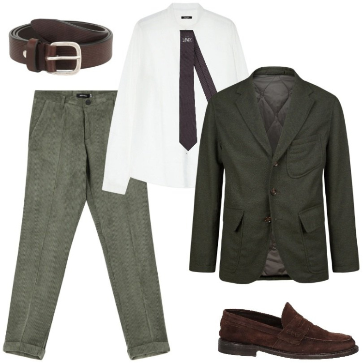 Outfit uomo - Ideale per occasioni speciali. Stile Business/Elegante per Tutti i giorni. Abbinamento con scarpe stringate, cravatte, cinture, camicie, pantaloni, giacche.