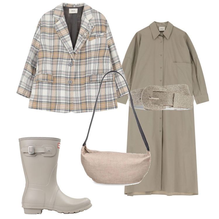 Outfit donna - Total look #2047090. Stile Casual chic per Tutti i giorni. Abbinamento con cinture, stivali, vestiti lunghi, blazer, borse a spalla.