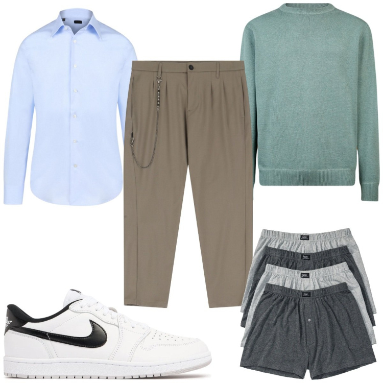 Outfit uomo - Total look #2047156. Stile Trendy per Tutti i giorni. Abbinamento con boxer, pantaloni, camicie, sneakers, maglieria.
