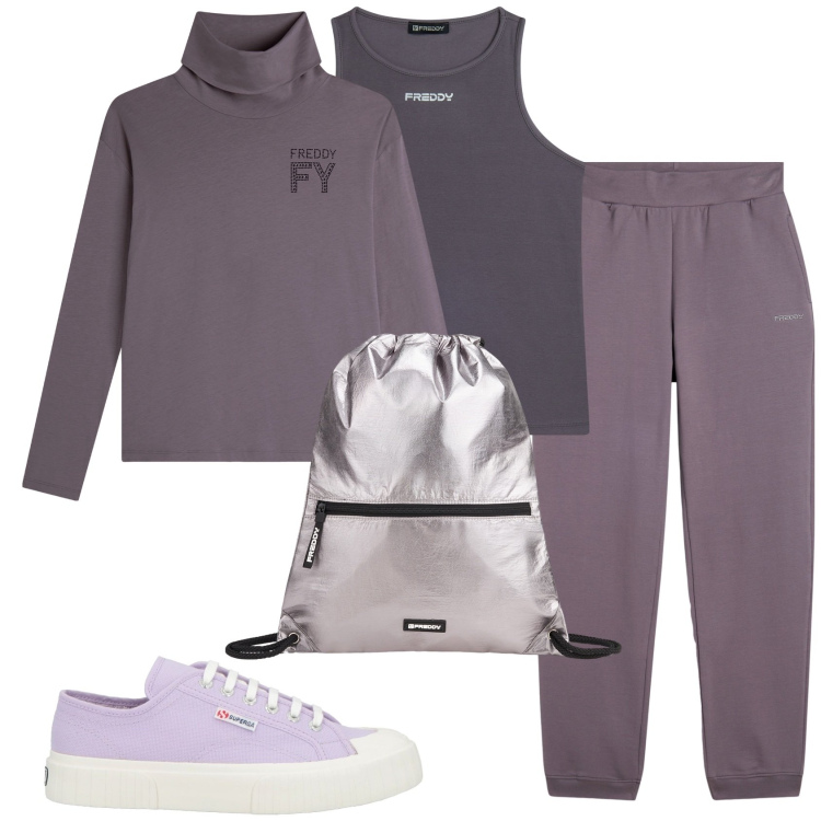 Outfit donna - Total look #2047255. Stile Urban per Tutti i giorni. Abbinamento con sneakers, pantaloni, t-shirt, zaini, canottiere.