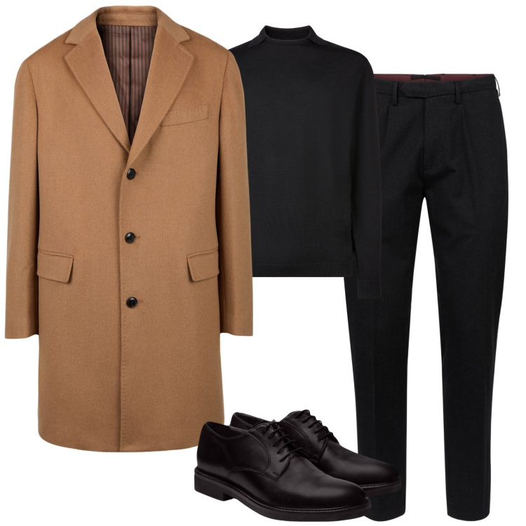Outfit uomo - Total look #2047302. Stile Business/Elegante per Tutti i giorni. Abbinamento con scarpe stringate, cappotti, pantaloni, maglieria.