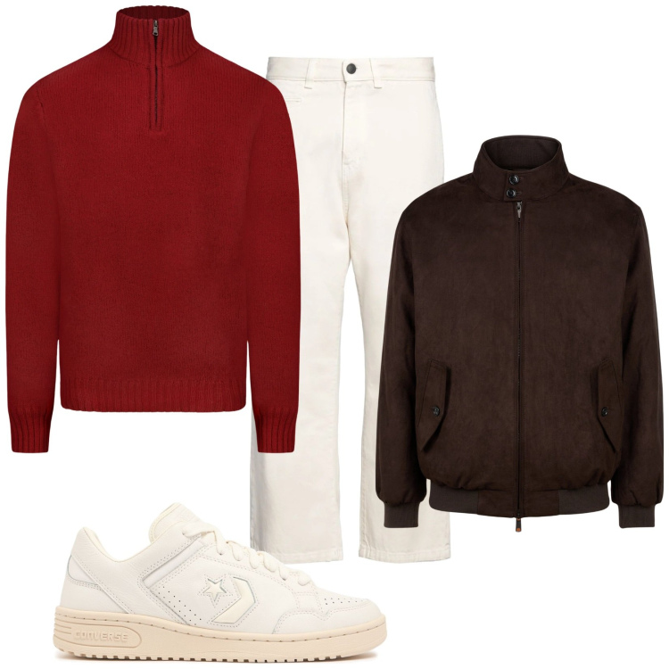 Outfit uomo - Sconti basic. Stile Casual per Tutti i giorni. Abbinamento con jeans dritti, maglieria, giacche, sneakers.