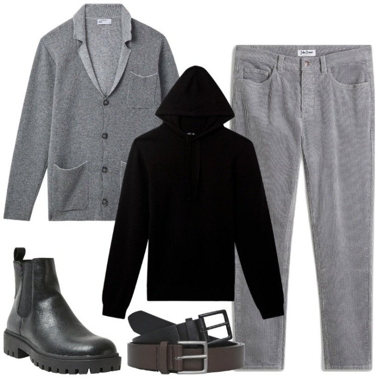 Outfit uomo - Total look #2047602. Stile Casual per Tutti i giorni. Abbinamento con pantaloni, stivali e stivaletti, maglieria, giacche, cinture.
