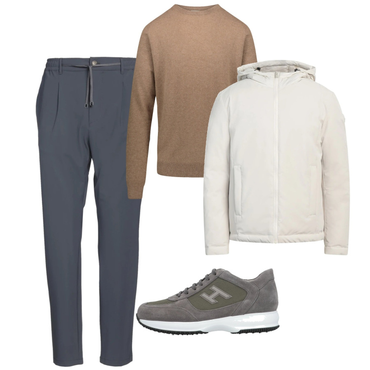 Outfit uomo - Total look. Stile Casual per Tutti i giorni. Abbinamento con sneakers, pantaloni, giacche, maglieria.