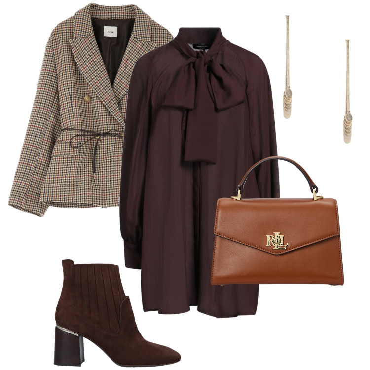 Outfit donna - Il vestito col fiocco. Stile Vintage retrò per Serata fuori. Abbinamento con vestiti corti, stivaletti, blazer, borse a mano, orecchini.