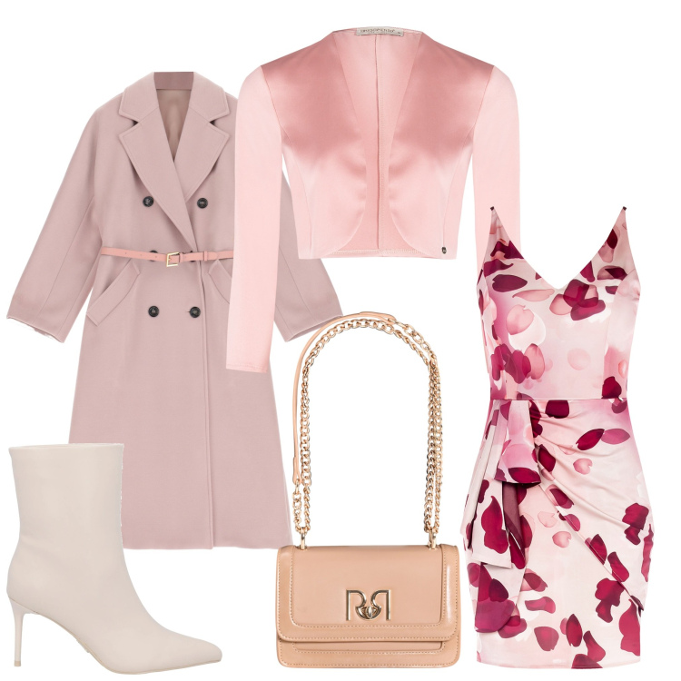 Outfit donna - Petali sexy. Stile Sexy per Serata fuori. Abbinamento con stivaletti, cappotti, bolero, vestiti a tubino, borse a tracolla.