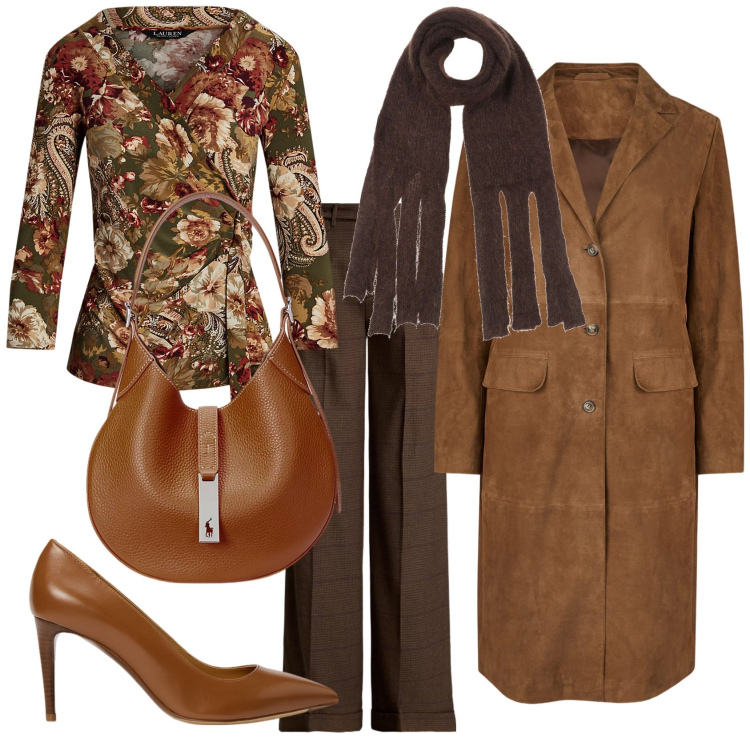 Outfit donna - Mocha Pants. Stile Chic per Tutti i giorni. Abbinamento con sciarpe, décolleté, top, borse a spalla, pantaloni, cappotti.